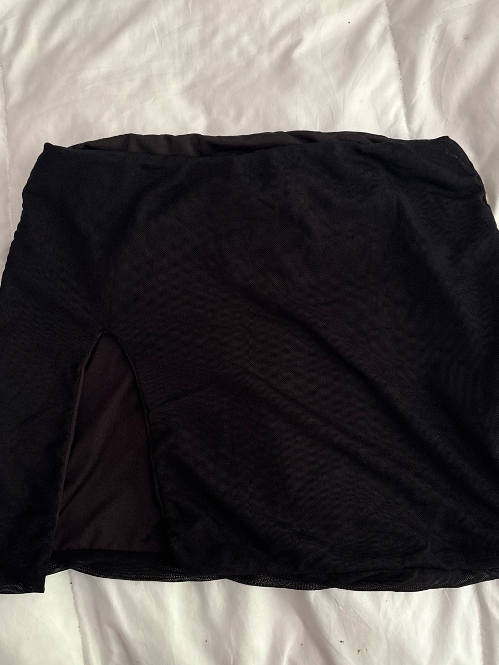 Princess Polly Black Mini Skirt with Front Slit
